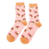 Miss Sparrow Socks Bamboo Hearts & Hedgehogs dusky pink