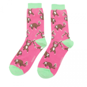 Miss Sparrow Socken Bamboo Sloths hot pink