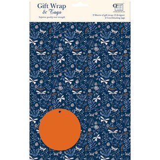 Otter House Giftwarp & Tags Oriental blue
