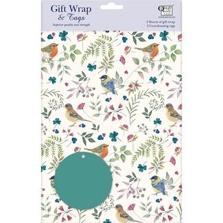 Otter House Geschenkpapier & Anhänger Vintage Garden Birds
