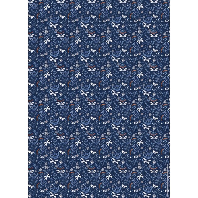 Geschenkpapier & Anhänger Oriental blue