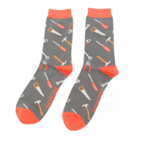 Miss Sparrow Mens Socks Bamboo Tools grey