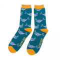 Miss Sparrow Männer-Socken Bamboo Whales teal