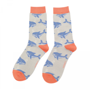 Miss Sparrow Socken Bamboo Whales silver