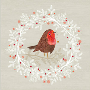 Paperproducts Design Paper Napkins Robin Wreath