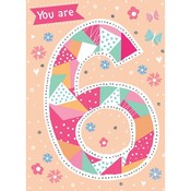 Otter House Card Rainbow Pops 6th Birthday Colourful