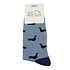 Miss Sparrow Mens Socks Bamboo Little Sausage Dogs denim