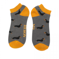 Miss Sparrow Trainer Männer-Socken Bamboo Sausage Dogs grey