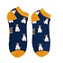 Miss Sparrow Trainer Mens Socks Bamboo Mini Jack Russels navy