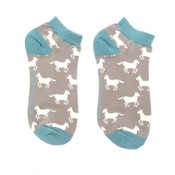 Miss Sparrow Trainer Socks Bamboo Horses light grey