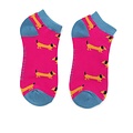 Miss Sparrow Trainer Socken Bamboo Sausage Dog hot pink