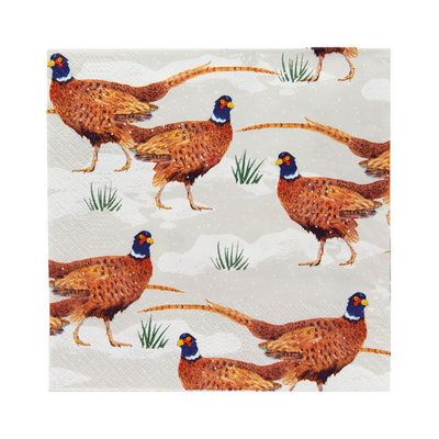 Talking Tables Paper Napkins Eco Holly Pheasant 20-Pack