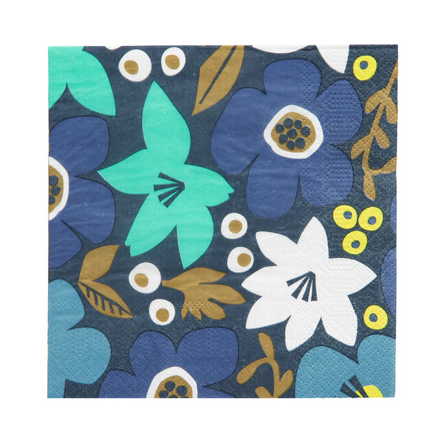 Paper Napkins Eco Geo Floral blue 20-Pack