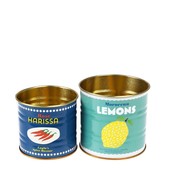 Rex London Storage Tins Lemons and Harissa Set of 2 small