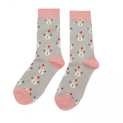 Miss Sparrow Socken Bamboo Little Snowmen silver