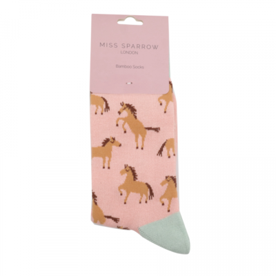 Miss Sparrow Socken Bamboo Wild Horses dusky pink