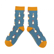 Miss Sparrow Socks Bamboo Baby Penguins denim