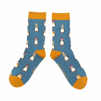 Miss Sparrow Socken Bamboo Baby Penguins denim