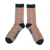 Miss Sparrow Mens Socks Bamboo Pretzels grey