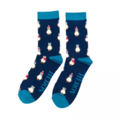 Miss Sparrow Männer-Socken Bamboo Baby Penguins navy