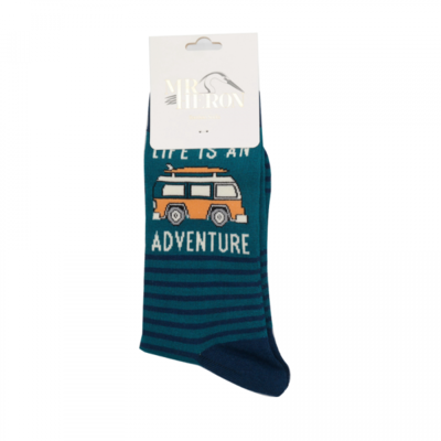 Miss Sparrow Männer-Socken Bamboo Adventure Van teal