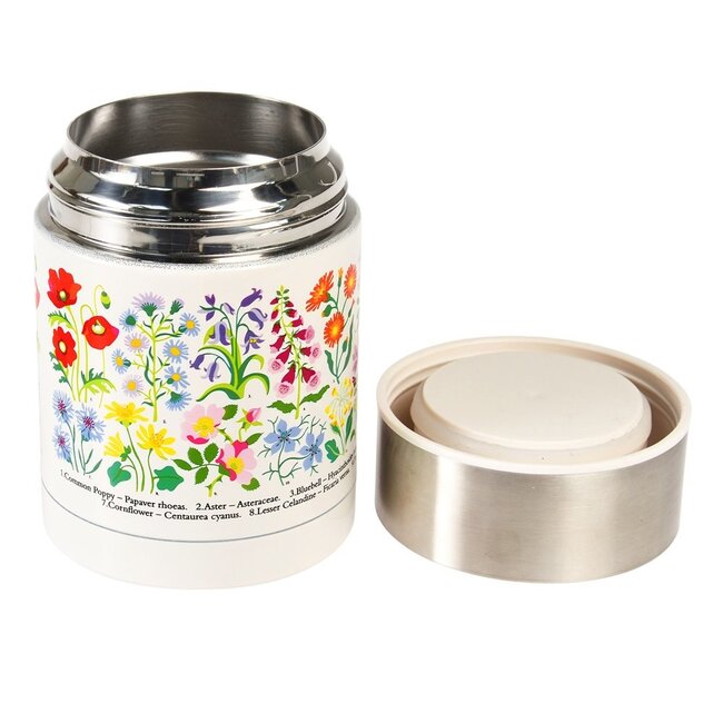 Food Flask Stainless Steal Wild Flowers