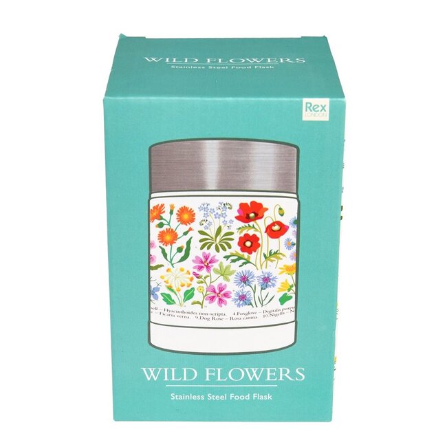 Food Flask Stainless Steal Wild Flowers