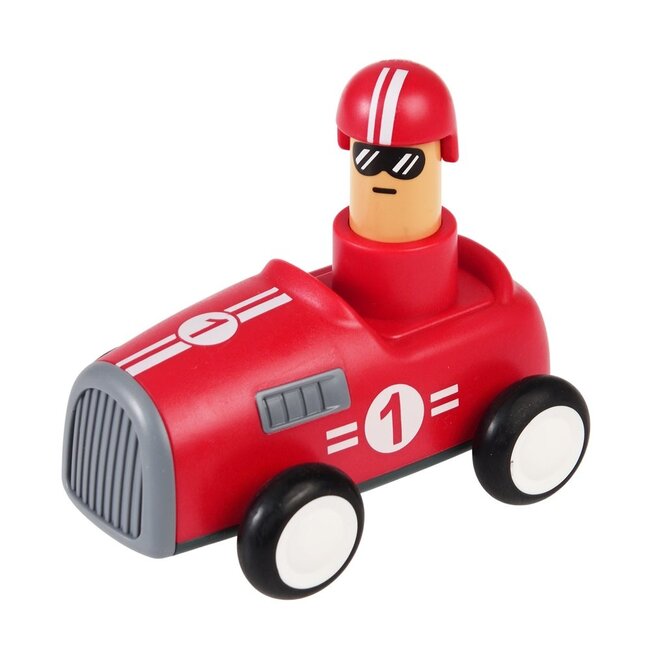 Rennauto mit Druckantrieb red