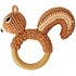 Sindibaba Rattle Squirrel on wooden ring brown