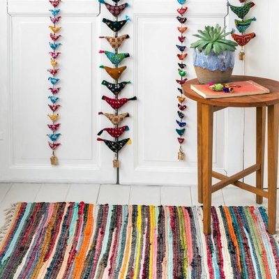 Rex London Recycled Rag Rug 90 x 60 cm