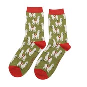 Miss Sparrow Socken Bamboo Llamas olive