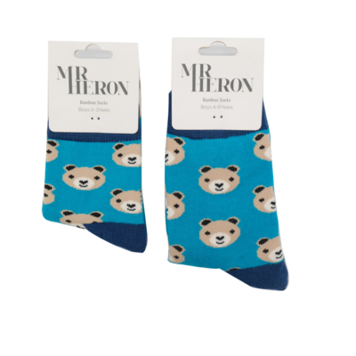 Miss Sparrow Kids Socks Boys Bears teal 2-3Y