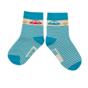 Miss Sparrow Kids Socks Boys Cars & Stripes teal 2-3Y