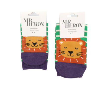 Miss Sparrow Kindersocken Bamboo Boys Lions green 2-3Y