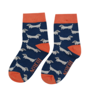 Miss Sparrow Kids Socks Bamboo Boys Sausage Dogs navy 2-3Y
