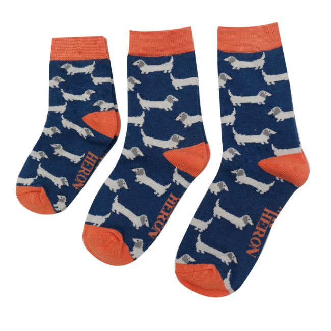 Kindersocken Bamboo Boys Sausage Dogs navy 4-6Y