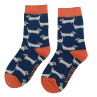 Miss Sparrow Kindersocken Bamboo Boys Sausage Dogs navy 4-6Y