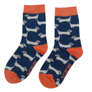 Miss Sparrow Kids Socks Bamboo Boys Sausage Dogs navy 4-6Y