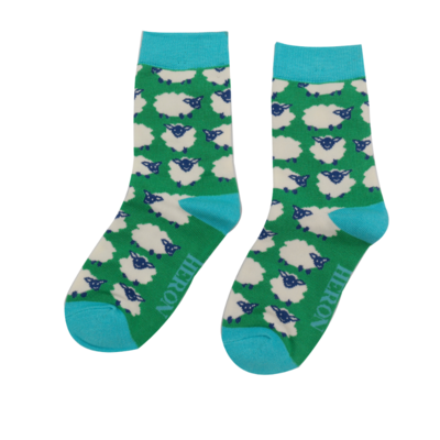 Miss Sparrow Kids Socks Bamboo Boys Sheeps green 4-6Y