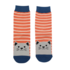 Miss Sparrow Kids Socks Bamboo Girls Kitty Cats orange 2-3Y