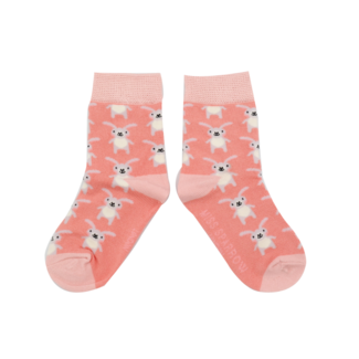 Miss Sparrow Kindersocken Bamboo Girls Rabbits coral 2-3Y