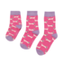 Miss Sparrow Kids Socks Bamboo Girls Sausage Dogs bright pink 2-3Y