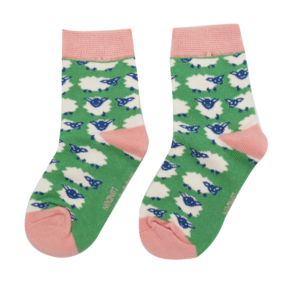 Miss Sparrow Kindersocken Bamboo Girls Sheep green 2-3Y