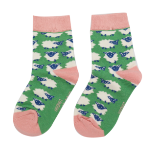 Miss Sparrow Kindersocken Bamboo Girls Sheep green 2-3Y