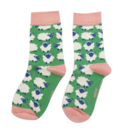 Miss Sparrow Kids Socks Bamboo Girls Sheep green 4-6Y