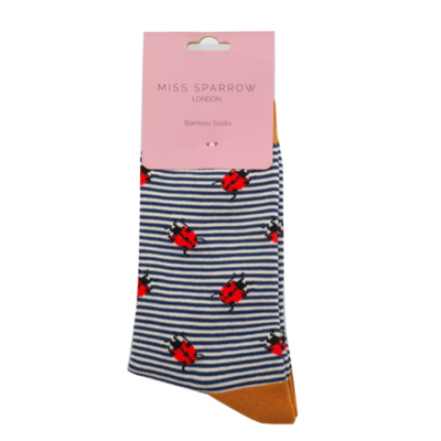 Miss Sparrow Socken Bamboo Ladybirds navy