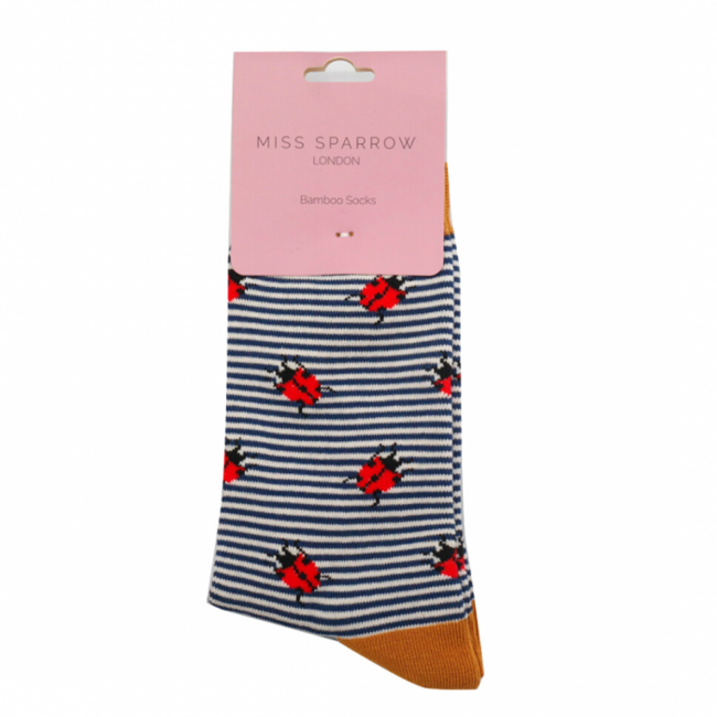 Socks Bamboo Ladybirds navy