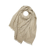 Pure & Cozy Scarf Wool Mix Weave Checked beige