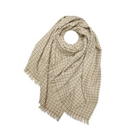 Pure & Cozy Schal Wool Mix Weave Checked beige