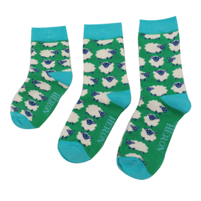 Miss Sparrow Kids Socks Bamboo Boys Sheeps green 4-6Y